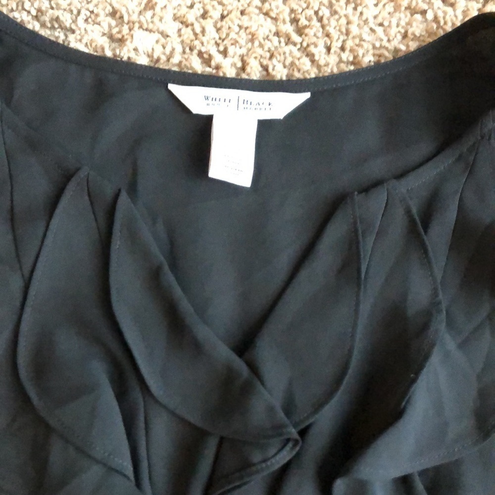 WHBM Black Ruffle-Front Shell Size 8 - Picture 3 of 10